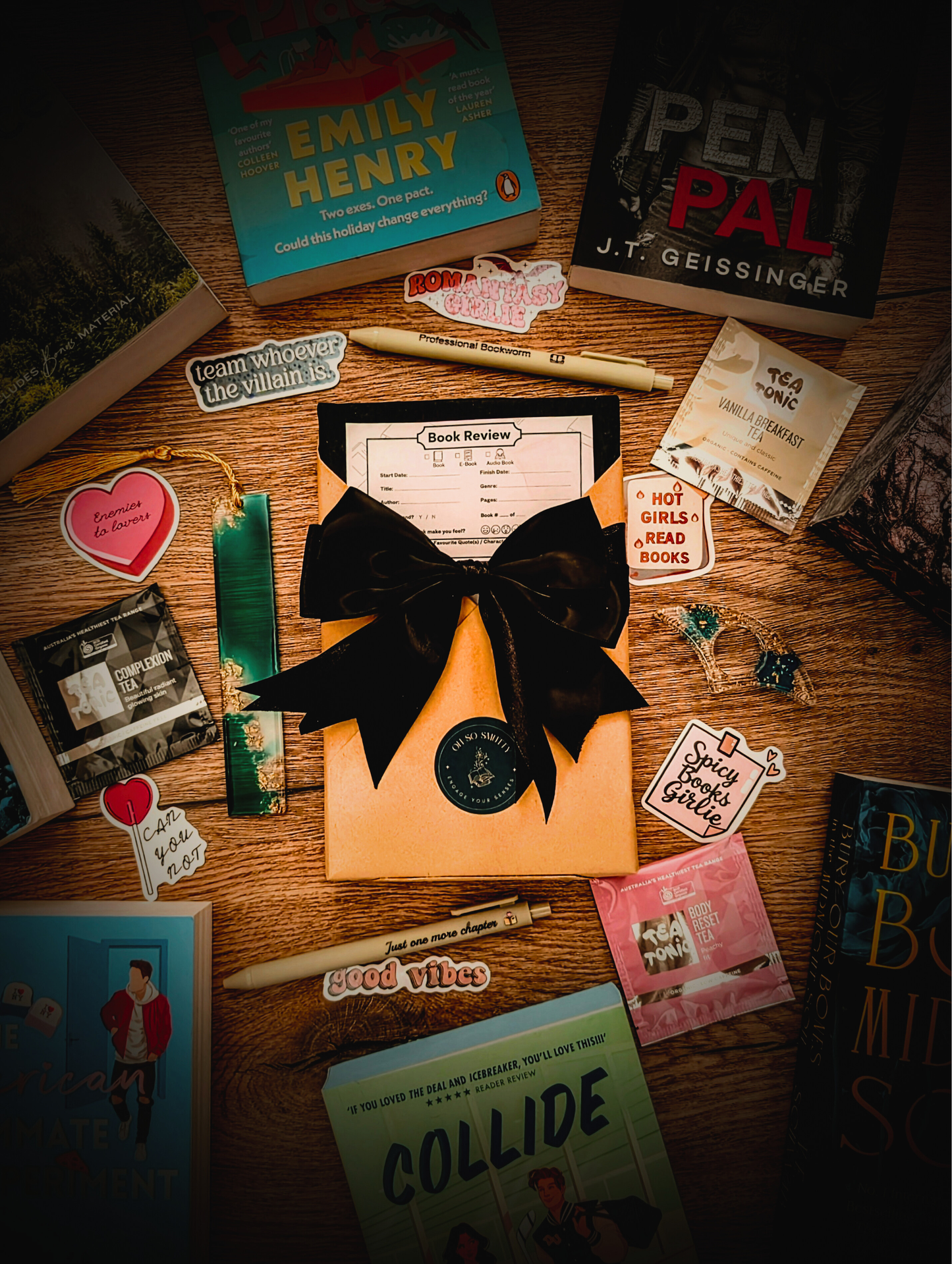 Blind Date with a Book | Black bow, Book Mark, Page Holder and delicious treats.