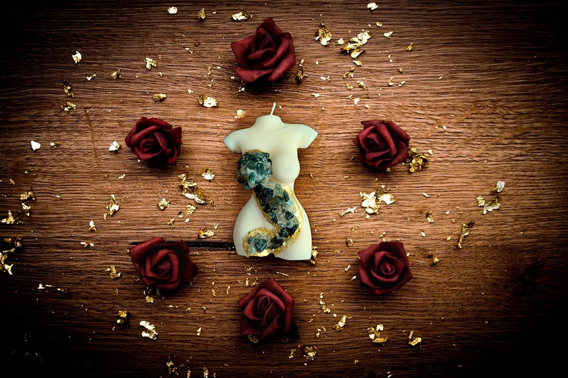 Green Crystal Venus Candle 